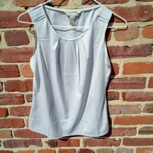 Silver Banana Republic Sleeveless Pleated Pullover Tank Top XS